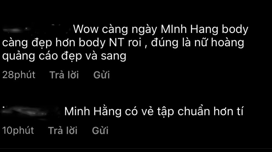 Minh Hằng nhận được nhiều lời khen của fan.