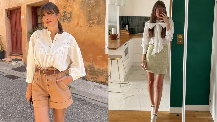 Ngoài áo sơ mi trắng basic, tủ đồ của gái Pháp cũng không thể thiếu đi những chiếc áo blouse điệu đà. Những kiểu áo này thường được thiết kế có thêm những chi tiết để tạm điểm nhấn cho set đồ của bạn. Khi mix cùng quần short hoặc chân váy ngắn màu sắc tươi sáng, trông bạn sẽ thêm phần trẻ trung hơn hẳn đấy nhé.