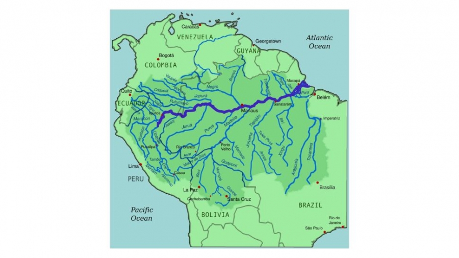 Bản đồ lưu vực thoát nước sông Amazon