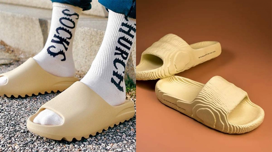 Bên trái là mẫu thiết kế của Yeezy, bên phải là thiết kế của Adidas. Ngay khi nhìn thấy thiết kế này, Kanye West đã bức xúc đăng lên trang cá nhân và chỉ đích danh Giám đốc điều hành của Adidas về tội đạo nhái.
