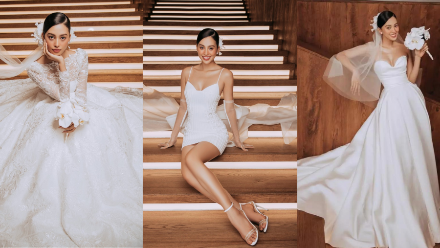 Hoa hậu Tiểu Vy trong những thiết kế váy cưới của Lê Thanh Hoà.