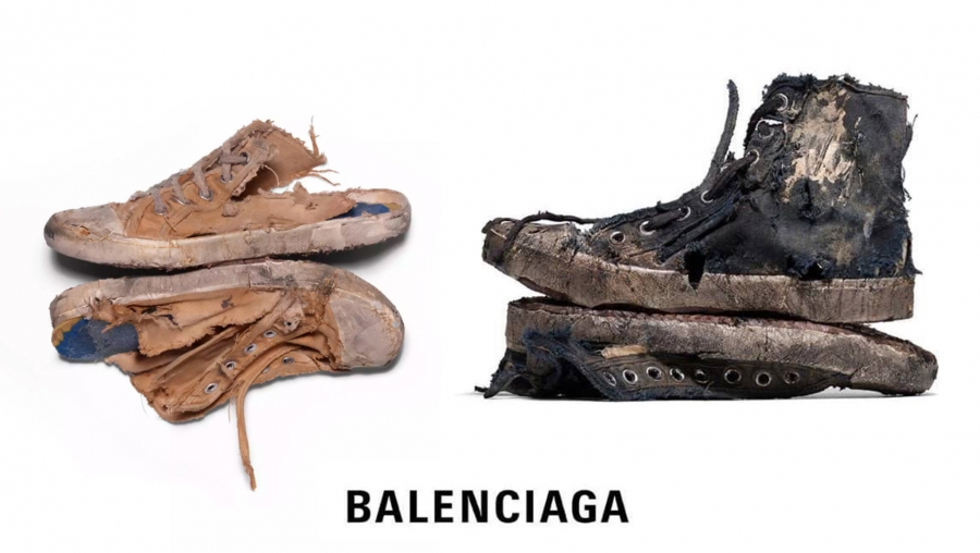 Mẫu giày rách nát, vừa bẩn vừa cũ kĩ được thương hiệu cho là một ý tưởng sáng tạo trong thời trang.