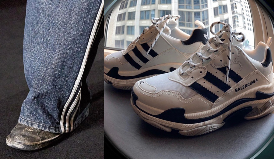 Kết hợp 3 sọc của Adidas trên đôi giày 'đinh' của Balenciaga - Triple S