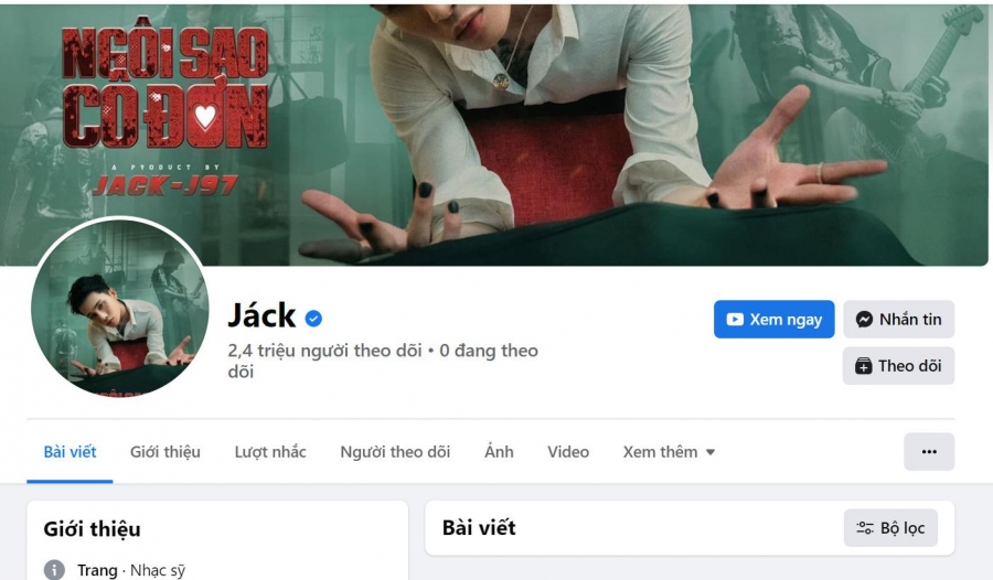 Fanpage của Jack bất ngờ bị đổi tên thành 'Jáck'