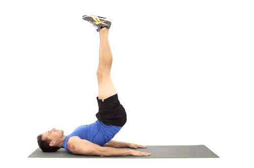 Động tác gập bụng đẩy chân vuông góc tác động mạnh vào vùng bụng dưới, giúp mỡ bụng dưới giảm rất hiệu quả.