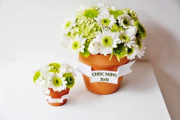 Với một lọ hoa cúc đơn giản nhưng ý nghĩa tặng thầy cô giáo nhân ngày Nhà giáo Việt Nam là một gợi ý tuyệt vời.