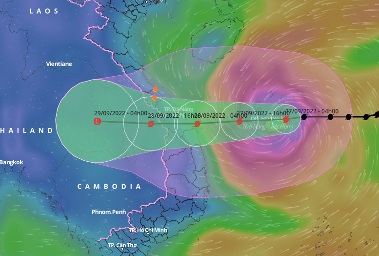 Cơn bão này sẽ ảnh hưởng đến các tỉnh miền Trung và khu vực Bắc Tây Nguyên.