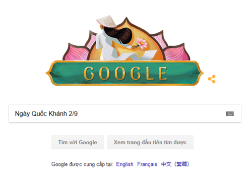 Google chào mừng ngày Quốc Khánh Việt Nam 2018.
