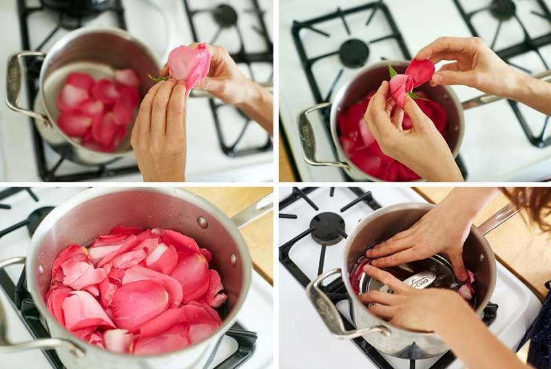 Bạn có thể hoàn toàn tự làm nước hoa hồng handmade với các bước sau đây.