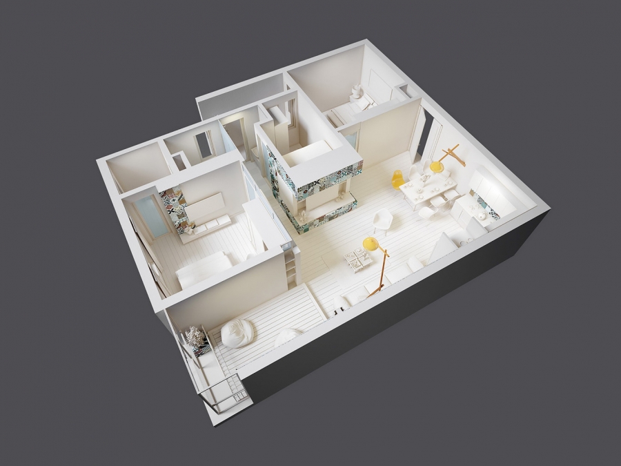 Mô hình thiết kế dự án HT Apartment do Landmak Architecture cung cấp.
