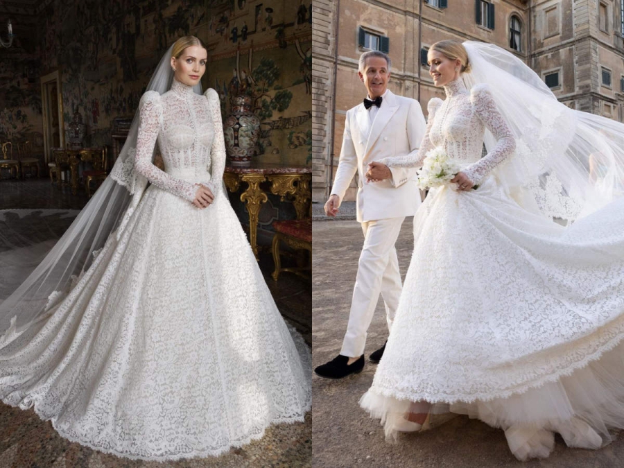 Kitty Spencer lộng lẫy trong chiếc váy cưới do Dolce & Gabbana thiết kế