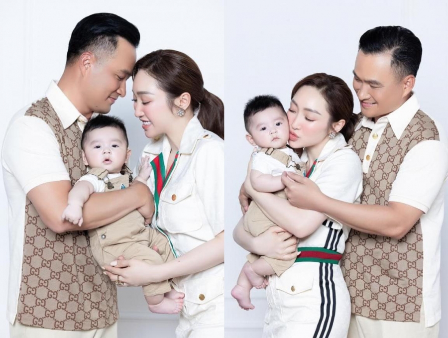 Gia đình nhỏ hạnh phúc của diễn viên Chi Bảo và Lý Thuỳ Chang.