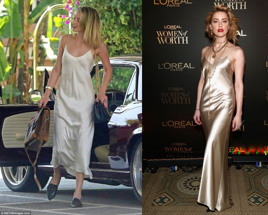 'Lụa đẹp vì người' chính là câu nói dành cho Amber Heard, diện váy phom dáng đơn giản mà vẫn đẹp không lối thoát.