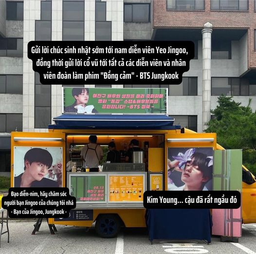 Jungkook BTS đã gửi tặng xe cafe 'không giới hạn' đến bạn đồng niên Jin Goo.