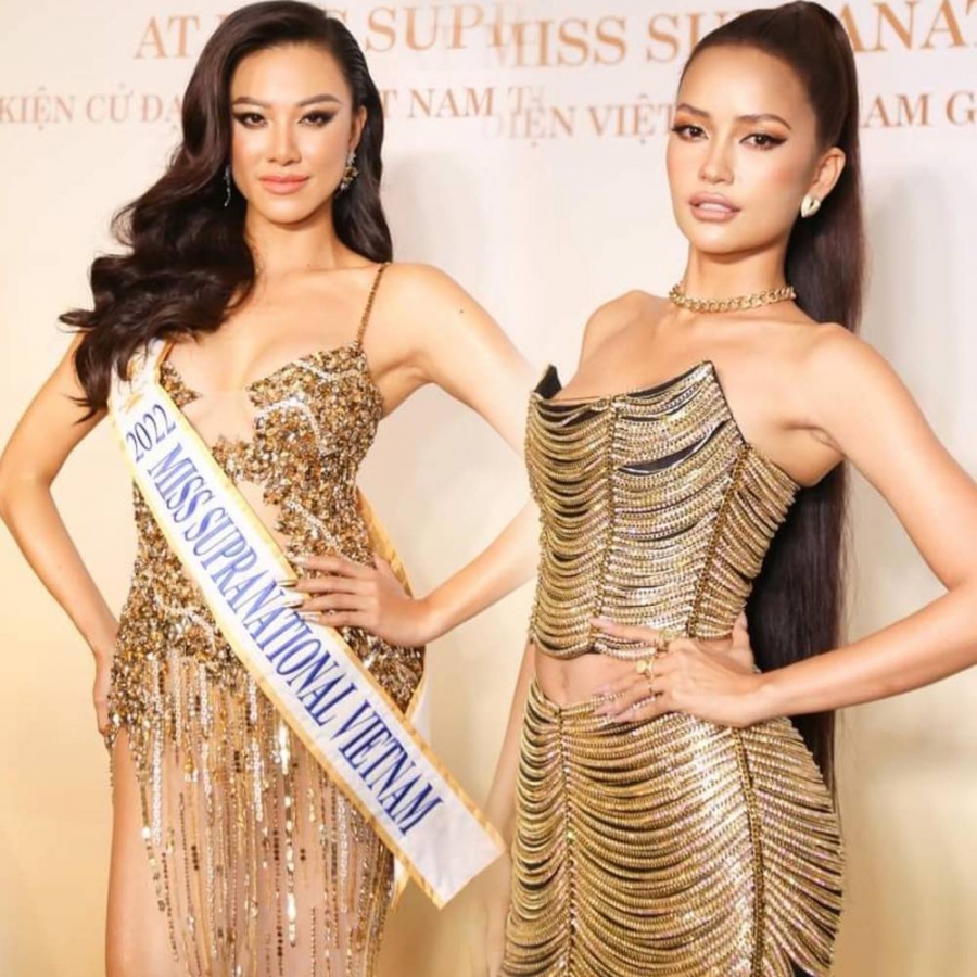 Ngọc Châu và Á hậu Kim Duyên xuất hiện tại buổi họp báo công bố cuộc thi Miss Supranational (Hoa hậu Siêu quốc gia)