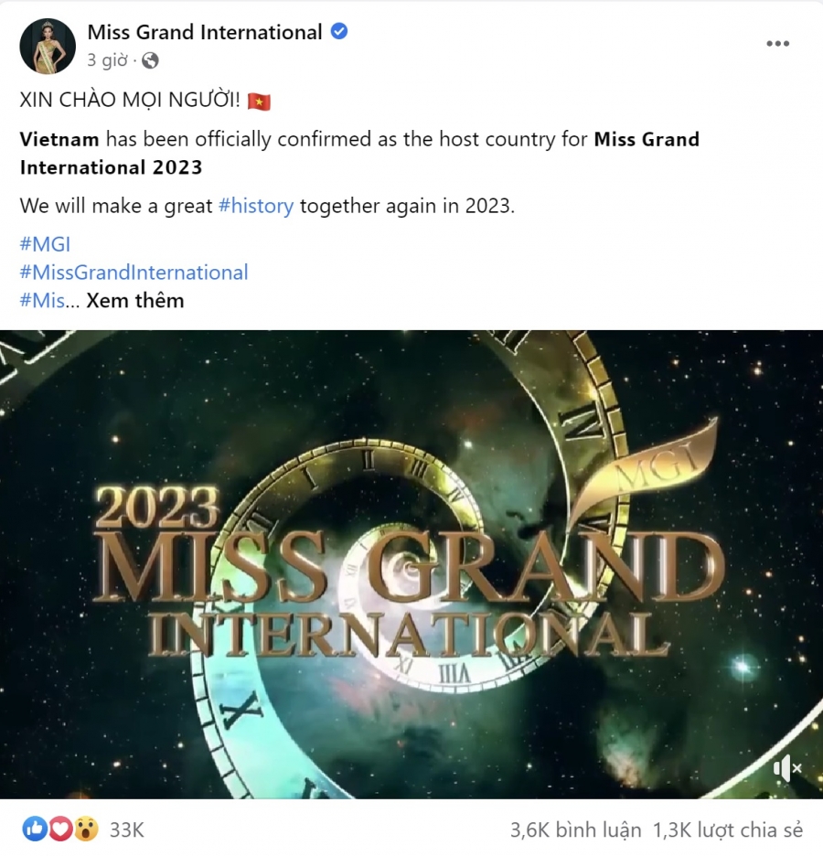 Việt Nam đăng cai Miss Grand International 2023 - Ảnh 1