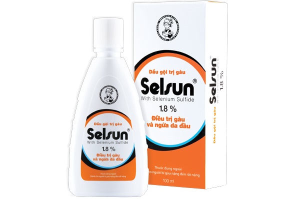Dầu gội trị gàu Selsun Selsun 1,8% Selenium Sulfide dùng cho những trường hợp bị gàu nặng.