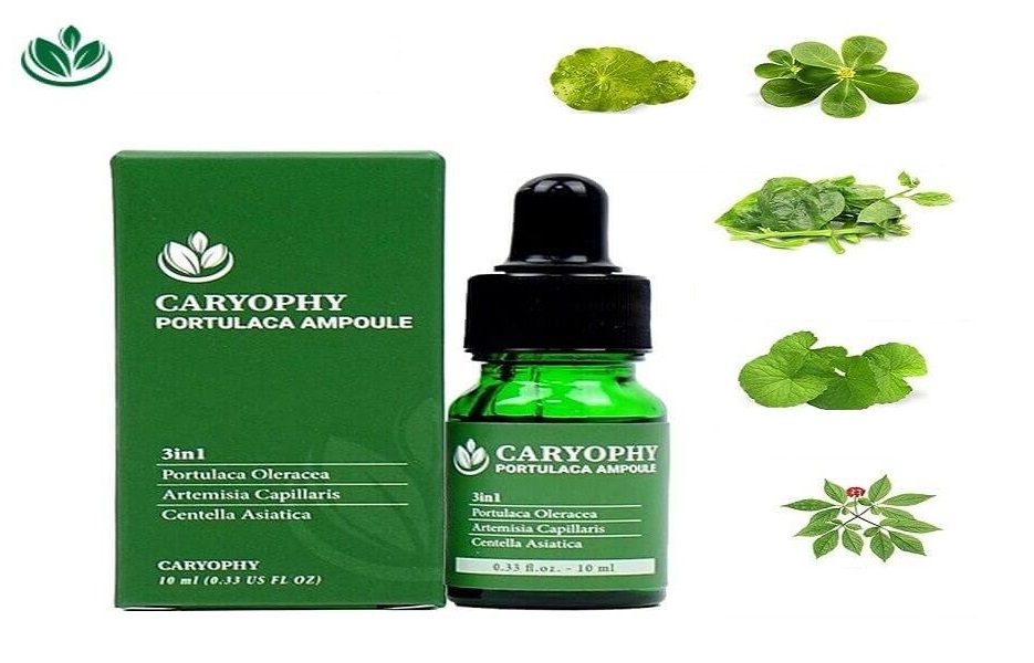 Serum trị mụn Caryophy có thành phần được chiết xuất hoàn toàn từ nguyên liệu tự nhiên an toàn và lành tính cho da.