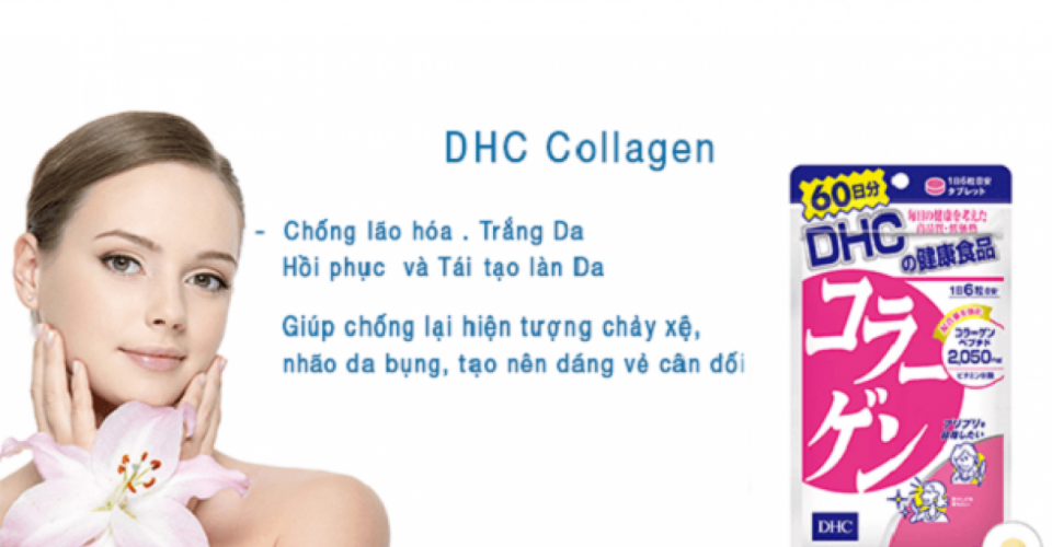 Viên uống collagen DHC bổ sung collagen giúp chống lão hóa, trắng da và tái tạo làn da.