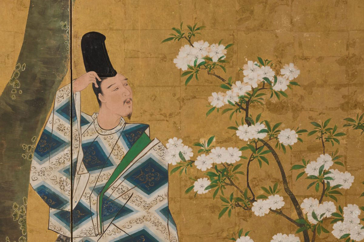 Tranh khắc gỗ Genji (Truyện Genji): Những người đàn ông mặc kimono hoa văn (Ảnh: Bazaarvietnam)