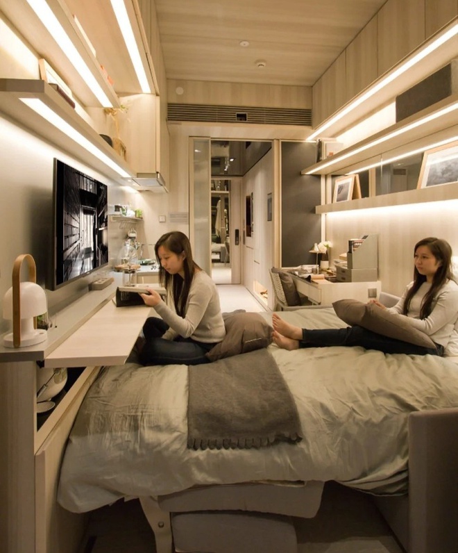 Người Hong Kong sống trong căn hộ siêu mỏng nhưng được bố trí nội thất đầy đủ, hiện đại.