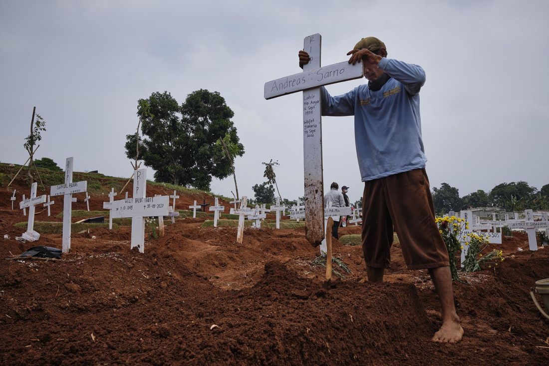 Nghĩa trang công cộng dành cho nạn nhân Covid-19. Nguồn: Ed Wray/Getty Images.