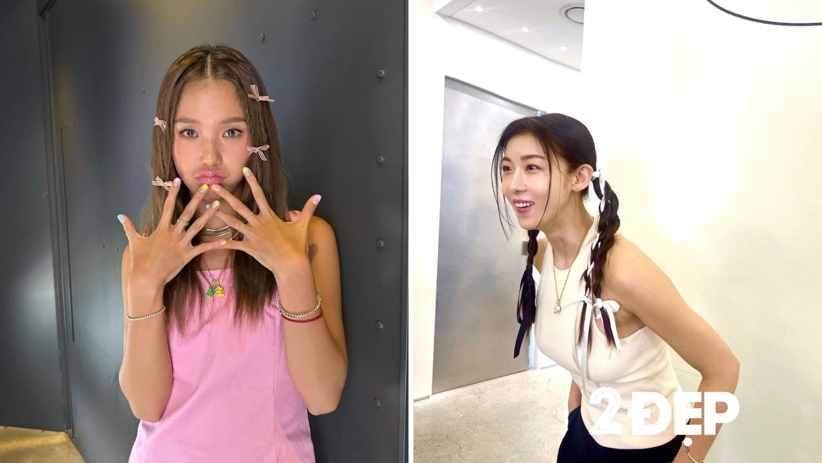 Mimi (OH MY GIRL) và diễn viên Ha Ji Won cũng không thể cưỡng lại phong cách này