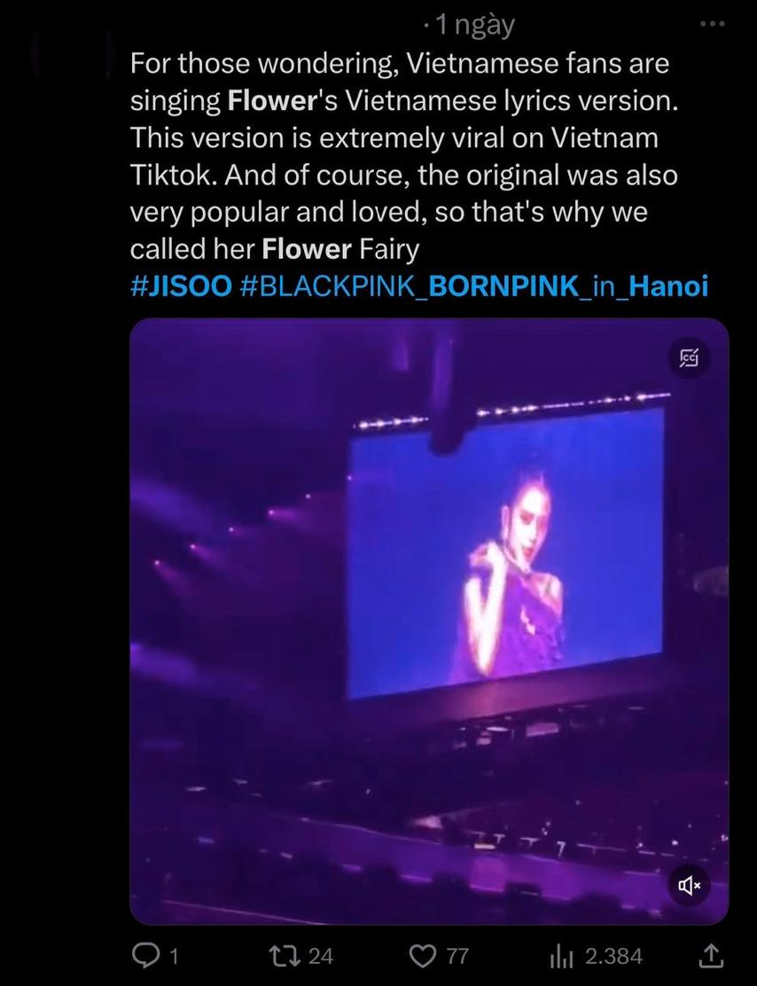 Nhiều khán giả quốc tế cũng phải bất ngờ vì phiên bản Flower tiếng Việt từ người hâm mộ Việt Nam