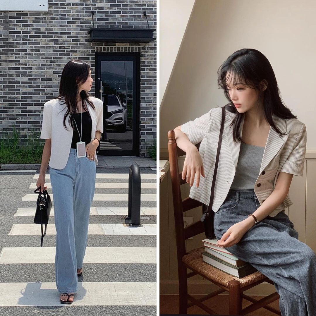 Mỗi khi bước sang mùa thu, áo blazer cộc tay lại phủ sóng phong cách của các quý cô sành điệu.