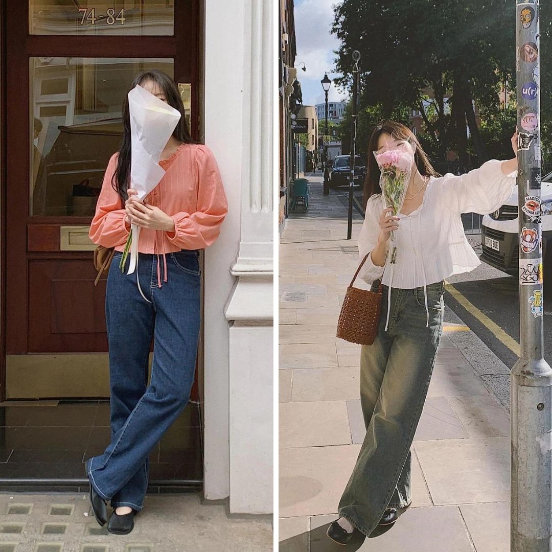 Áo blouse tay bồng cũng là lựa chọn đáng lưu tâm trong mùa thu.