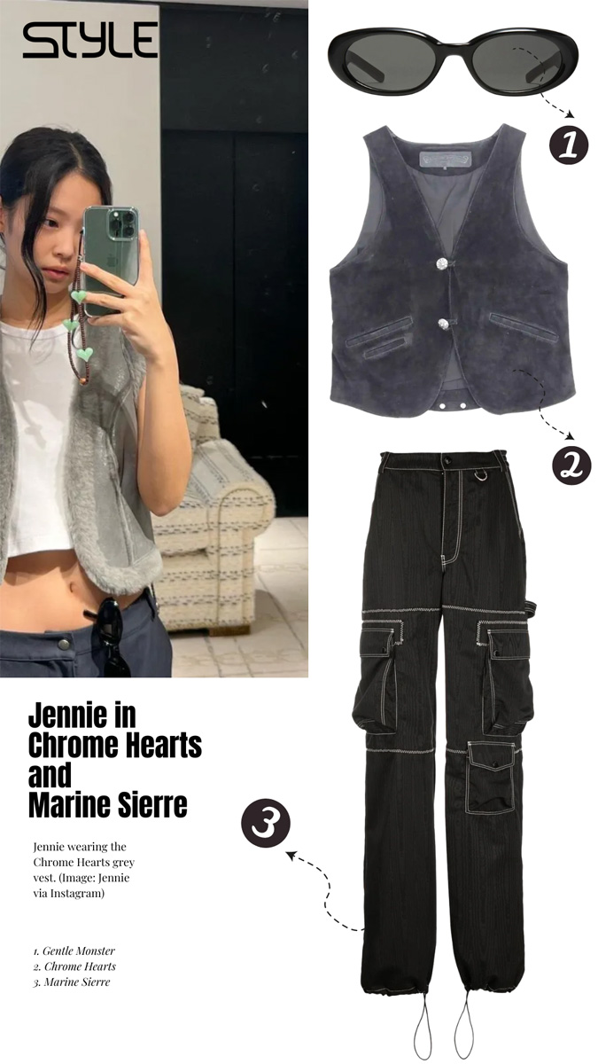 Jennie diện trang phục Chrome Hearts và Marine Sierre