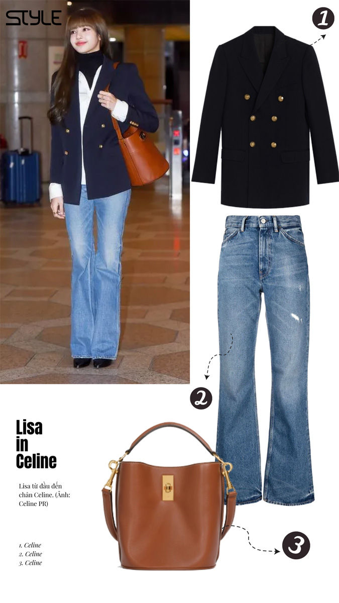 Lisa trong trang phục của Celine