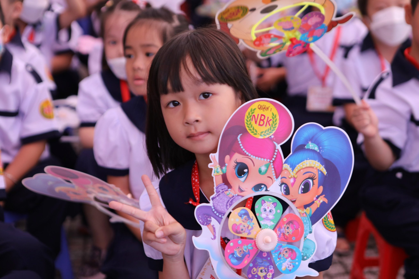 Lễ khai giảng tại trường Tiểu học Nguyễn Bỉnh Khiêm, TP HCM, sáng 5/9/2022. Ảnh: Quỳnh Trần