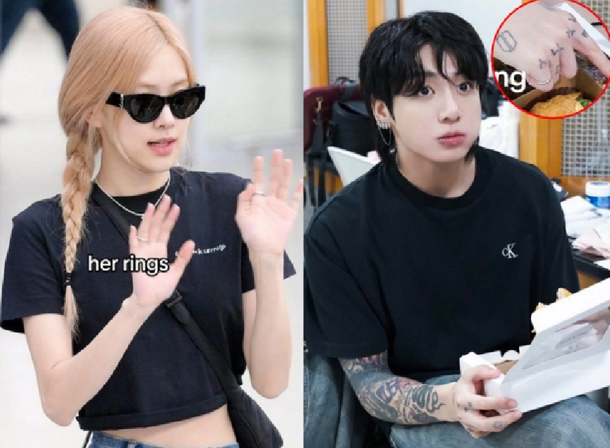 Chưa dừng lại ở đó, Rosé và Jungkook còn được cho là đeo nhẫn đôi. Phải chăng đây chính là tín vật tình yêu của 2 thần tượng đình đám?