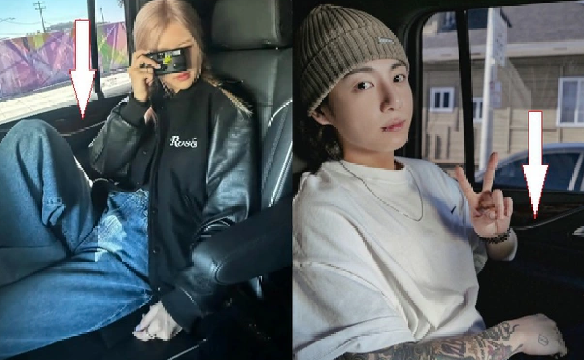 Rosé - Jungkook được cho là ngồi chung xe, bởi nội thất 2 chiếc ô tô trong hình của họ có nhiều điểm tương đồng đáng kinh ngạc. Được biết, mỹ nhân BLACKPINK đăng lên story Instagram tấm ảnh ngồi trong xe hơi vào hôm 27/8 vừa qua. Trong khi đó, hình Jungkook do Big Hit chia sẻ với người hâm mộ vào hôm 1/9 nhân dịp sinh nhật em út BTS