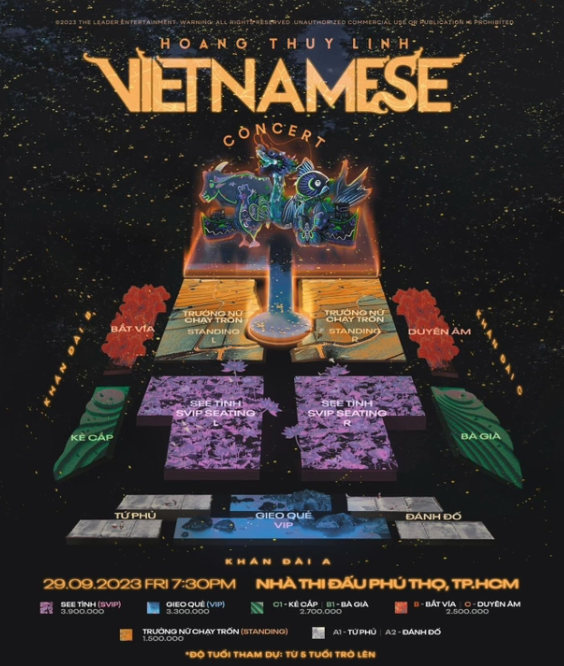 Bên cạnh đó, hạng vé standing (khu vực đứng) cũng được xem là có mức giá khá 