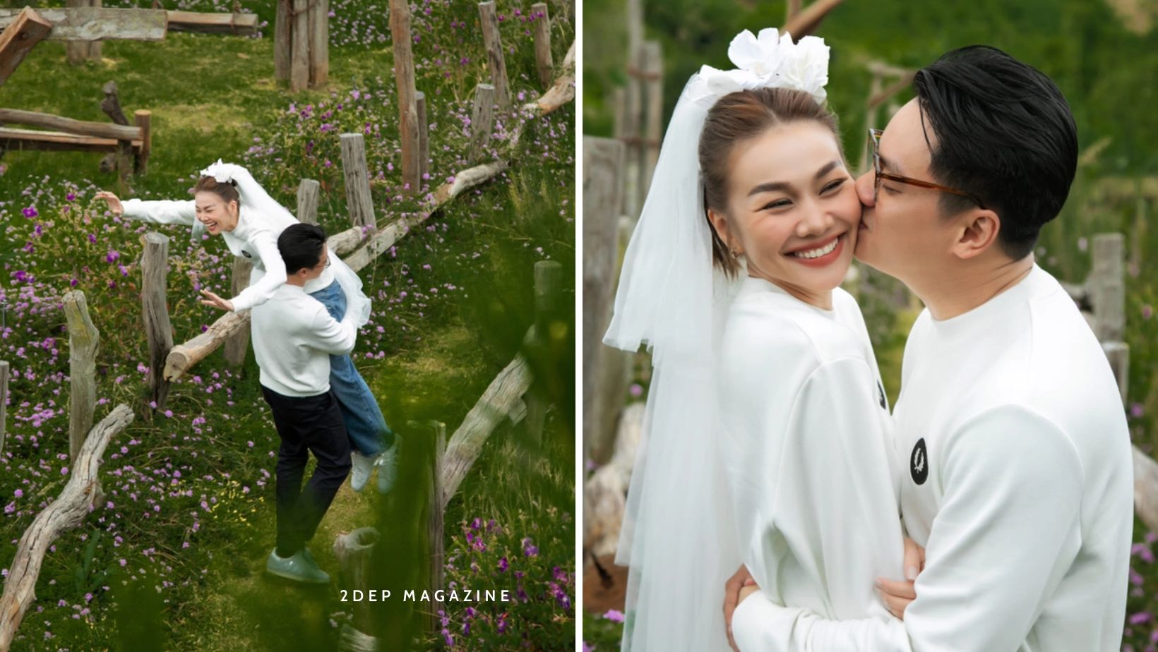 Ảnh cưới Thanh Hằng kỷ niệm 1 tháng kết hôn: Nhạc trưởng bế vợ, cô dâu cười tít vì nụ hôn cực ngọt