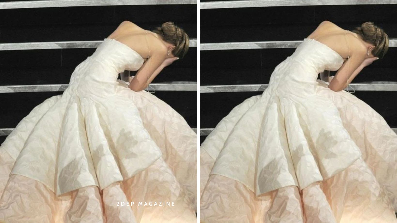 Jennifer Lawrence và cú ngã trên chiếc váy gần trăm tỷ 10 năm trước đến giờ vẫn là topic hot bền bỉ