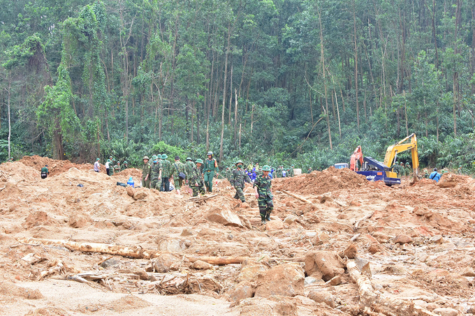 Hiện trường trạm kiểm lâm Sông Bồ, tiểu khu 67, nơi đoàn cứu hộ gặp nạn.