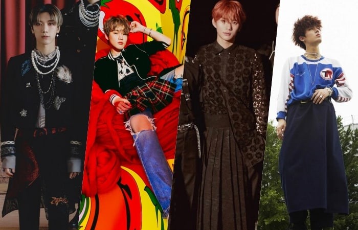 Nhóm nhạc nam NCT luôn hưởng ứng tích cực xu hướng thời trang đàn ông mặc váy, khi các thành viên đã có những lần diện váy trong nhiều MV, buổi biểu diễn, các bức ảnh concept hay thậm chí là trong các buổi lễ trao giải.