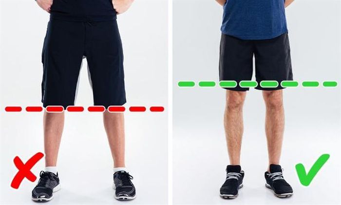 Bạn nên chọn những chiếc quần short có độ dài trên đầu gối khoảng 8-10cm để trông trẻ trung, năng động hơn.