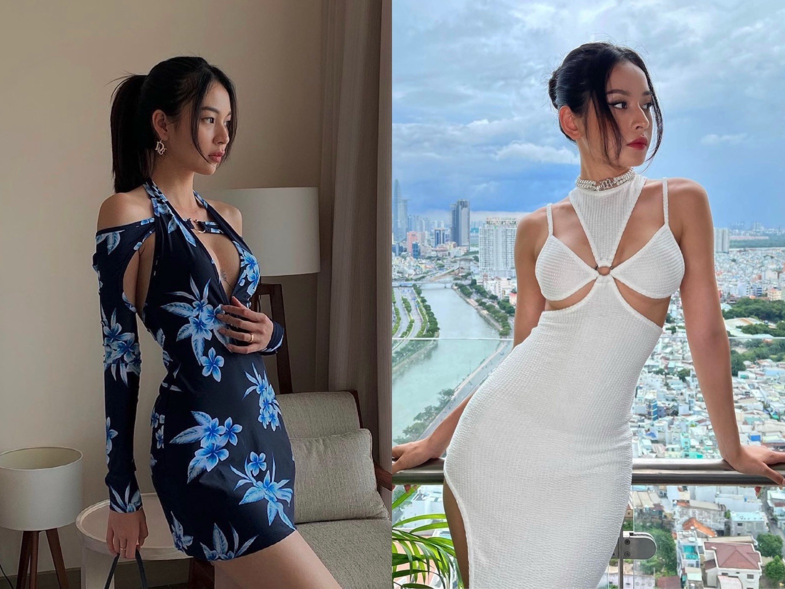 Thời kì ở nhà nghỉ dịch là lúc các mỹ nhân Việt đua nhau khoe dáng trong những thiết kế đầm cut-out đầy sexy