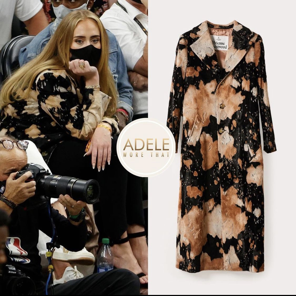 Chiếc áo khoác Adele diện nằm trong BST mới của thương hiệu Vivienne Westwood có giá khoảng 48 triệu đồng. Hiện tại chiếc áo này đã sold out