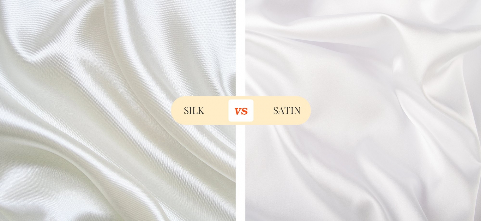 Đối với các loại vải màu trắng, vải lụa thường có màu trắng ngà trong khi vải satin lại có màu trắng tinh do sử dụng các loại sợi nhân tạo
