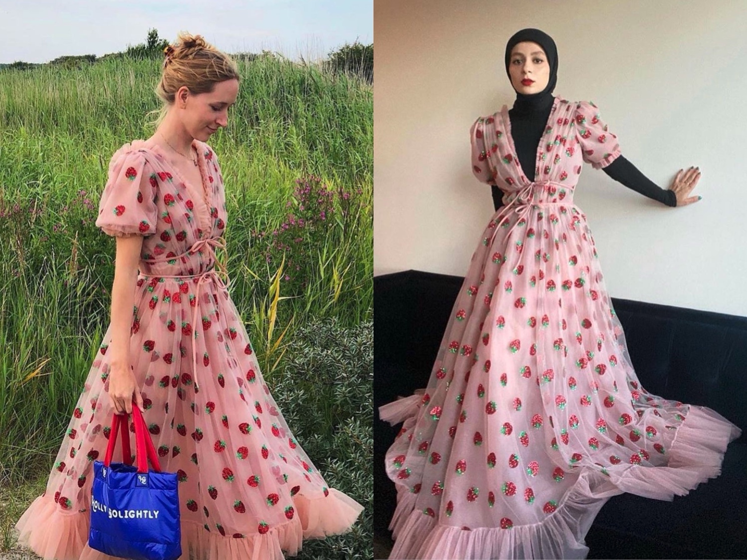 'Strawberry dress' đã trở thành cụm từ hot nhất Tiktok và Twitter trong mùa hè năm ngoái. Rất nhiều cô nàng trên toàn thế giới đã cố gắng để sở hữu chiếc váy ngọt ngào này. Thậm chí sau khi trở thành hot trend, chiếc váy dâu tây đã liên tục trong tình trạng 'cháy hàng'