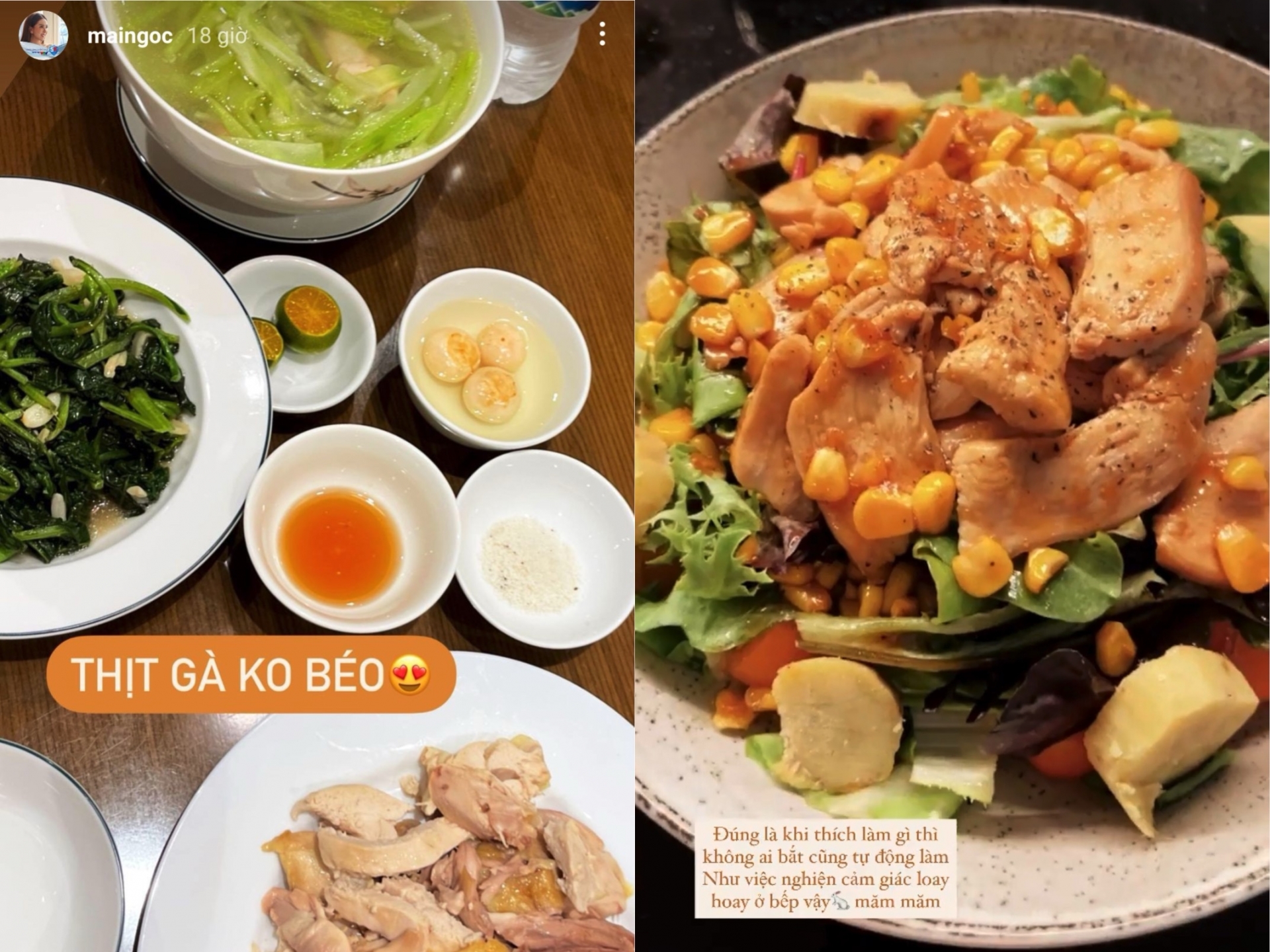 Ức gà là một loại thực phẩm quen thuộc trong thực đơn giảm cân của sao Việt với nhiều kiểu chế biến khác nhau như áp chảo, nướng...vừa ngon vừa giúp giữ dáng hiệu quả