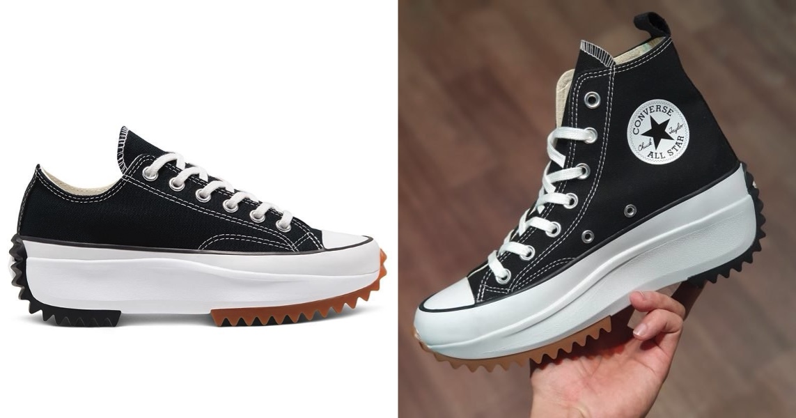 Hiện tại mẫu sneakers Converse Run Star Hike có hai phiên bản cổ cao và cổ thấp với nhiều màu sắc khác nhau nhưng màu đen là được yêu thích hơn cả.