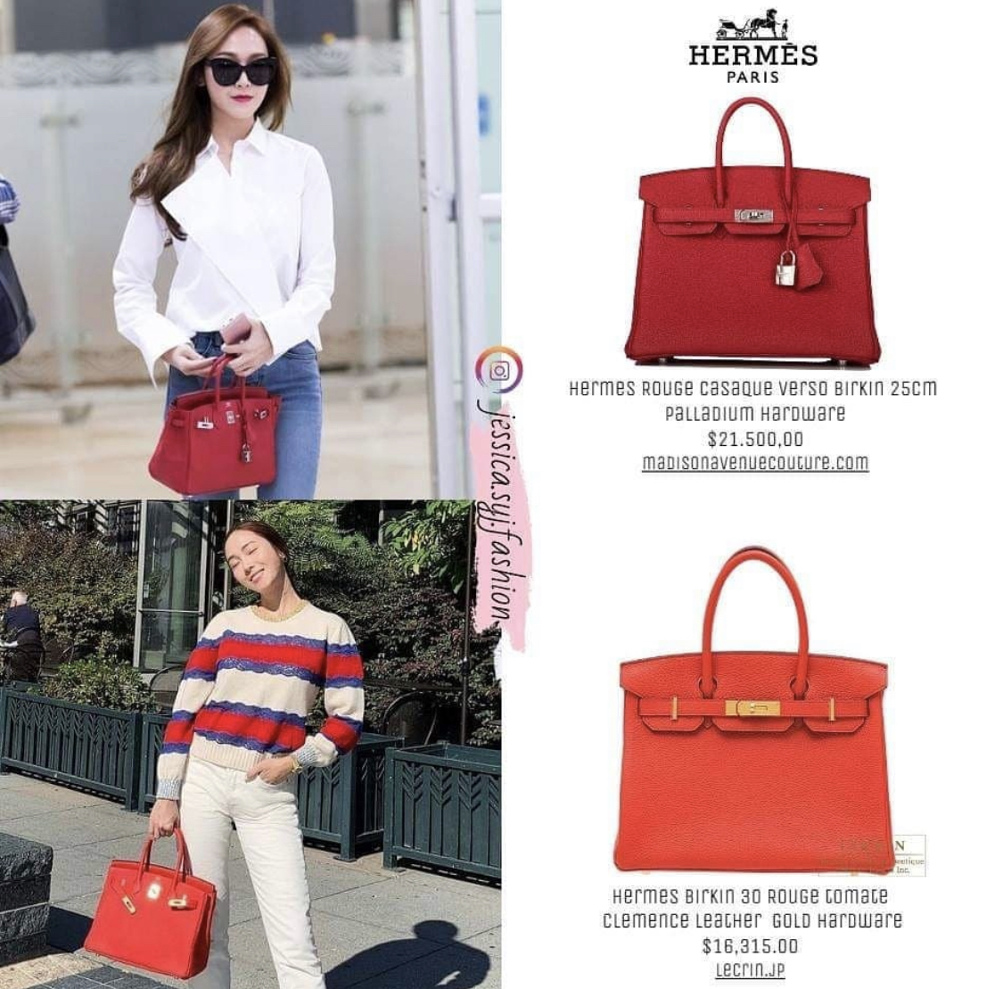 Những chiếc túi màu đỏ nổi bật này cũng vinh dự được góp mặt trong BST 'hàng khủng' của Jessica và được bán với giá khoảng 450 triệu đồng.