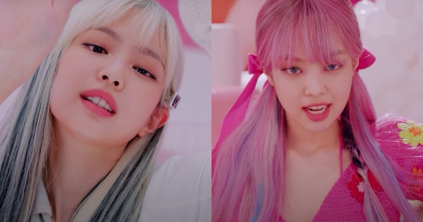 Trong MV Ice Cream, Jennie cũng 'gây sốt' với kiểu mái thưa được nhuộm màu nổi bật. Tuy có khá khẩm hơn những lần khác nhưng nhan sắc của Jennie cũng chẳng 'thăng hạng' hơn.