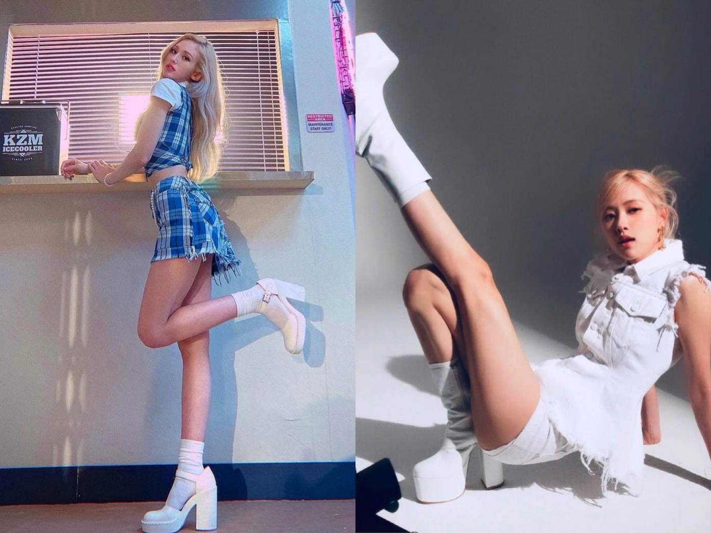Dù là trong MV, lên sân khấu hay chụp ảnh tạp chí thì cả hai mỹ nhân đều gắn bó với những đôi giày 'siêu to khổng lồ'.